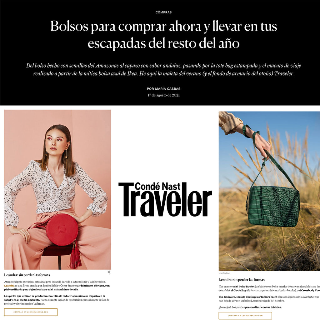 Leandra en Conde Nast Traveler entre los bolsos para comprar ahora y llevar en tus escapadas del resto del año