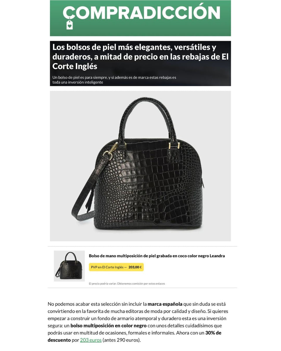 Leandra: multi-position leather bag in the El Corte Inglés 2026 sales