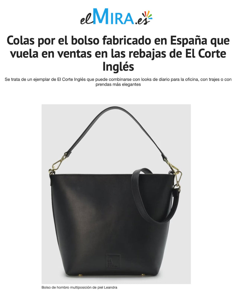Bolso fabricado en España: éxito en rebajas de El Corte Inglés | Leandra Brand