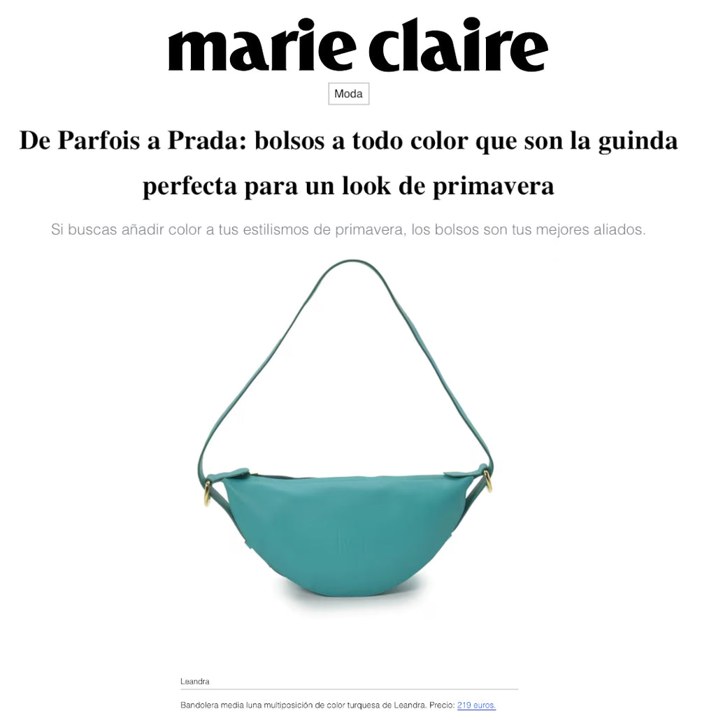 Leandra en Marie Claire entre los bolsos a todo color que son la guinda perfecta para un look de primavera