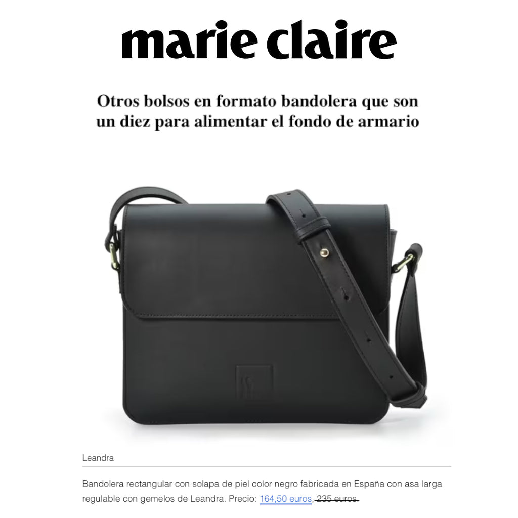 Leandra en Marie Claire entre los bolsos en formato bandolera que son un diez para alimentar el fondo de armario.