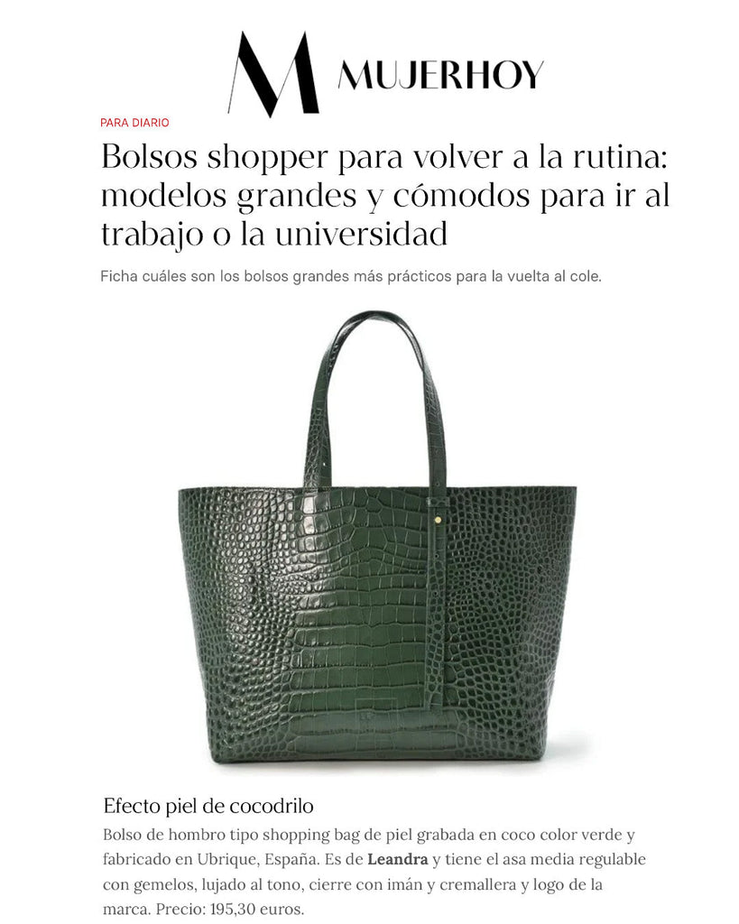 Nuestro bolso shopper en Mujer Hoy: un imprescindible para la vuelta a la rutina