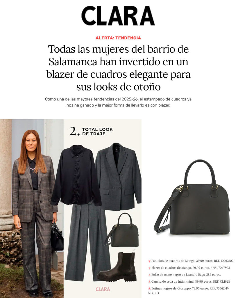 Bolso de mano negro Leandra: el accesorio imprescindible para tu look de otoño 2025