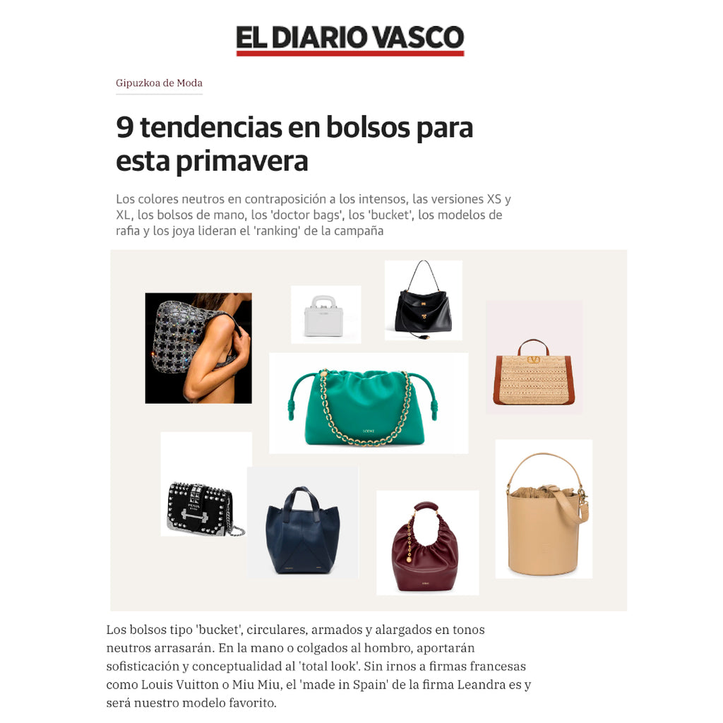 Leandra en El Diario Vasco entre las 9 tendencias en bolsos para esta primavera