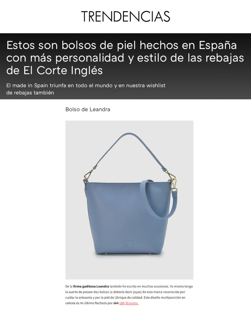 Bolso tote azul Leandra: el must-have de piel española en las rebajas de El Corte Inglés