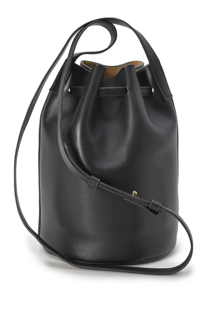 Bolso Mini bucket bag de piel color negro Leandra imagen trasera