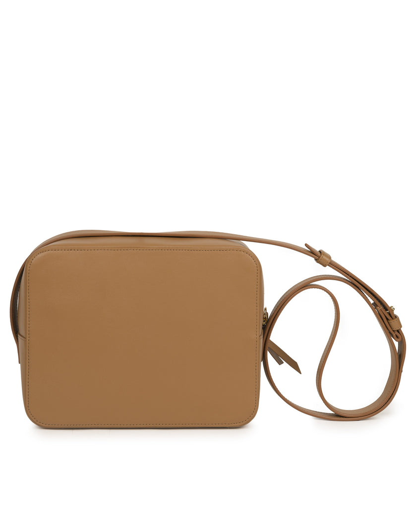 Bandolera tipo crossbody marrón de piel Leandra | Bolso de piel made in SpainLeandra.