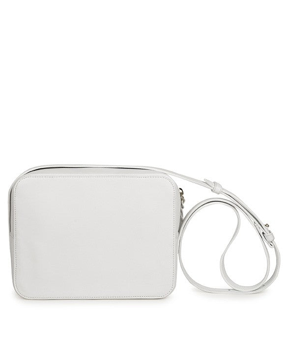 Bandolera tipo Crossbody blanca piel Leandra | Bolso de piel fabricada en Ubrique Leandra.