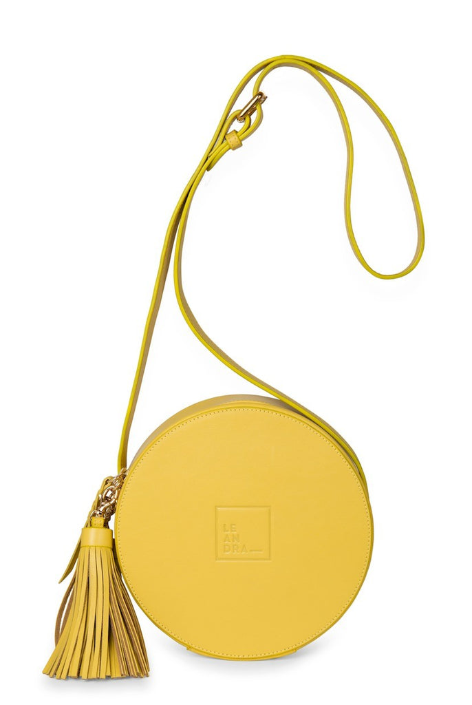 Circle Bag amarillo piel Leandra Bolso de piel amarillo Leandra