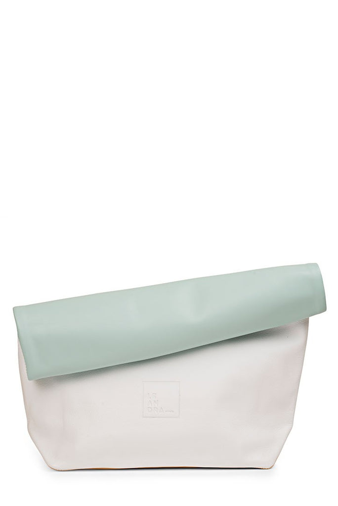 Paper Bag piel verde agua Leandra - Leandra