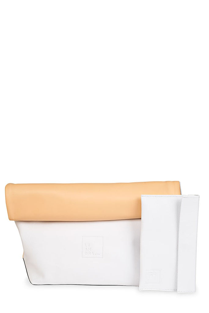 Paper bag tricolor nude piel Leandra - Leandra