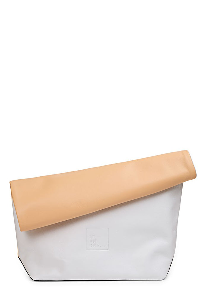 Paper bag tricolor nude piel Leandra - Leandra