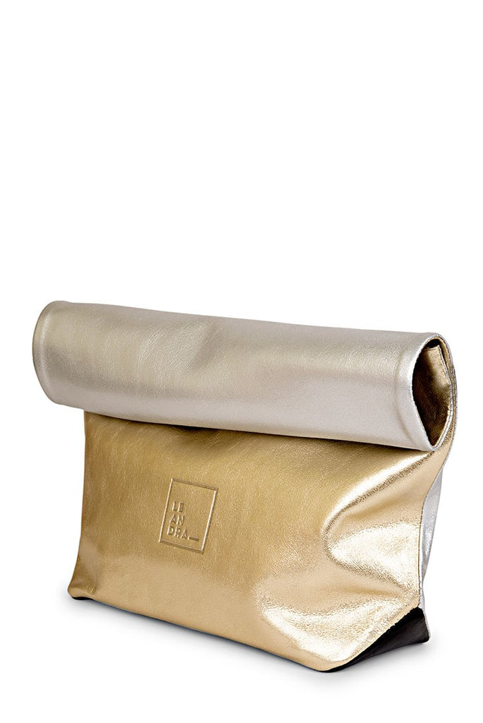 Paper Bag metalizado piel Leandra - Leandra