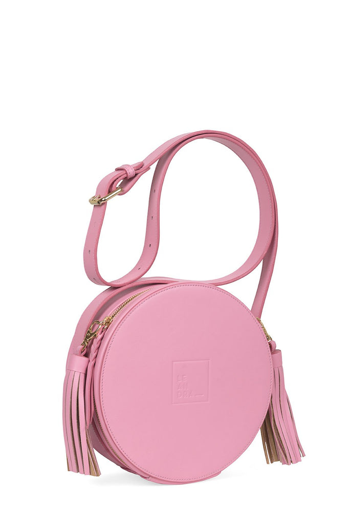 Circle bag rosa de piel Leandra - Leandra