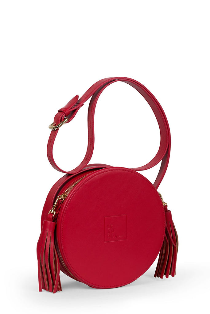 Circle Bag rojo de piel Leandra - Leandra