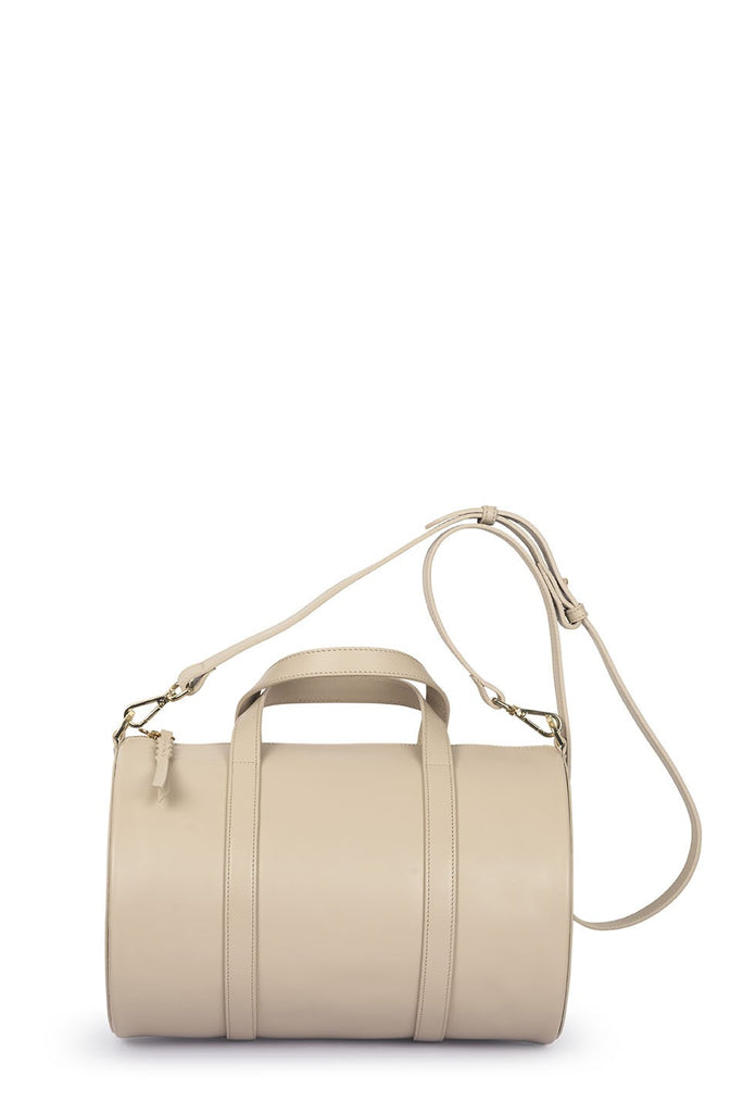 Bolso piel tipo bowling de piel nude Leandra. Bolso de piel made in Spain Leandra