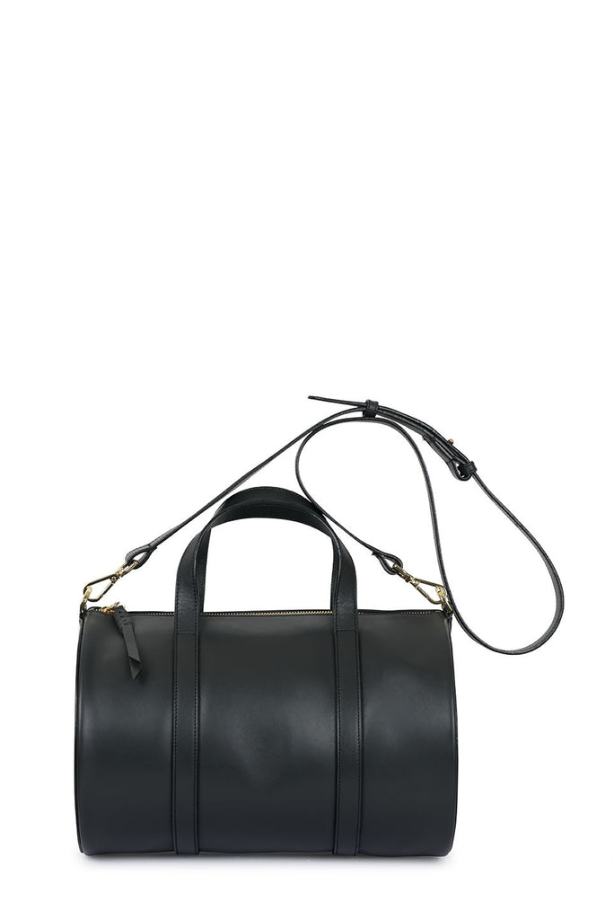 Bolso tipo bowling de piel negro Leandra. Bolso de piel made in Spain Leandra