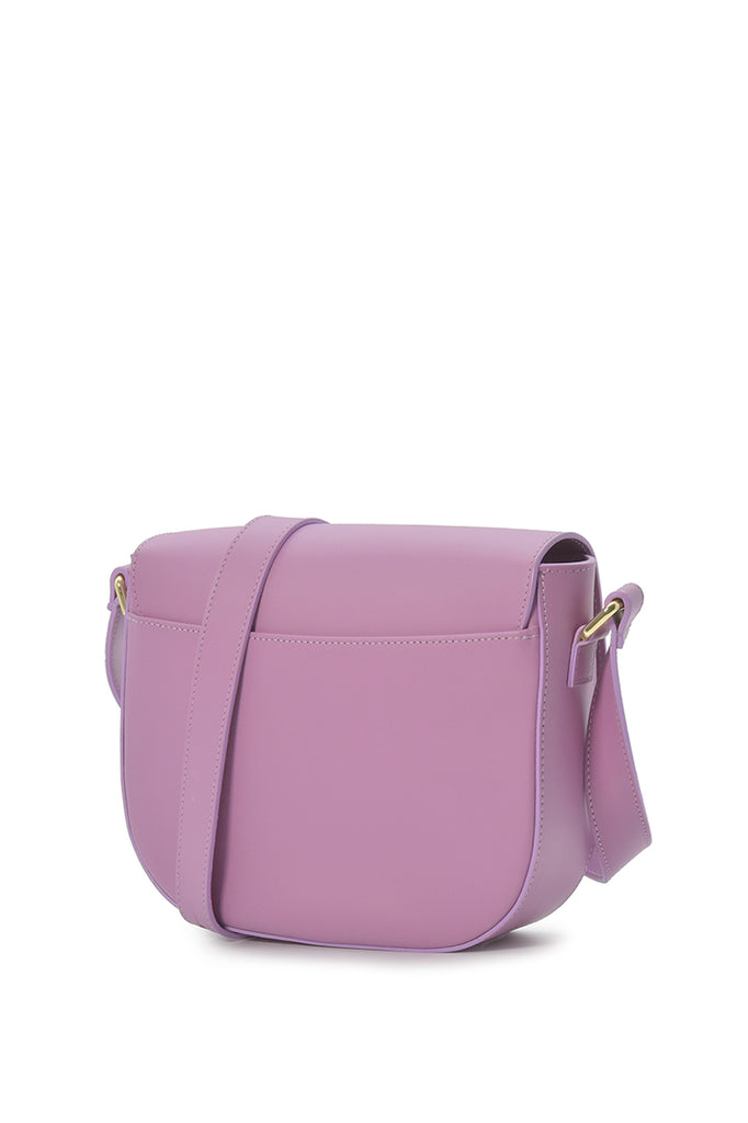 Bolso tipo bandolera color malva fabricado en España Leandra a la venta en leandrabrand.com