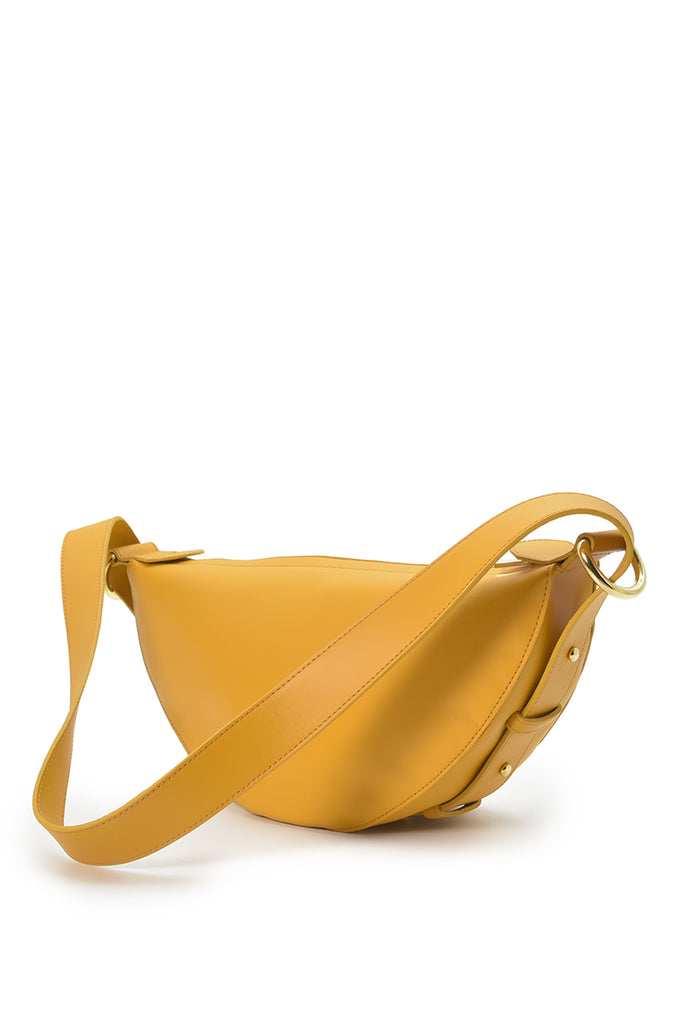Bandolera multiposición riñonera y bolso de hombro color amarillo mostaza Leandra made in Spain