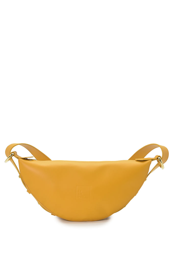 Bandolera multiposición riñonera y bolso de hombro color amarillo mostaza Leandra