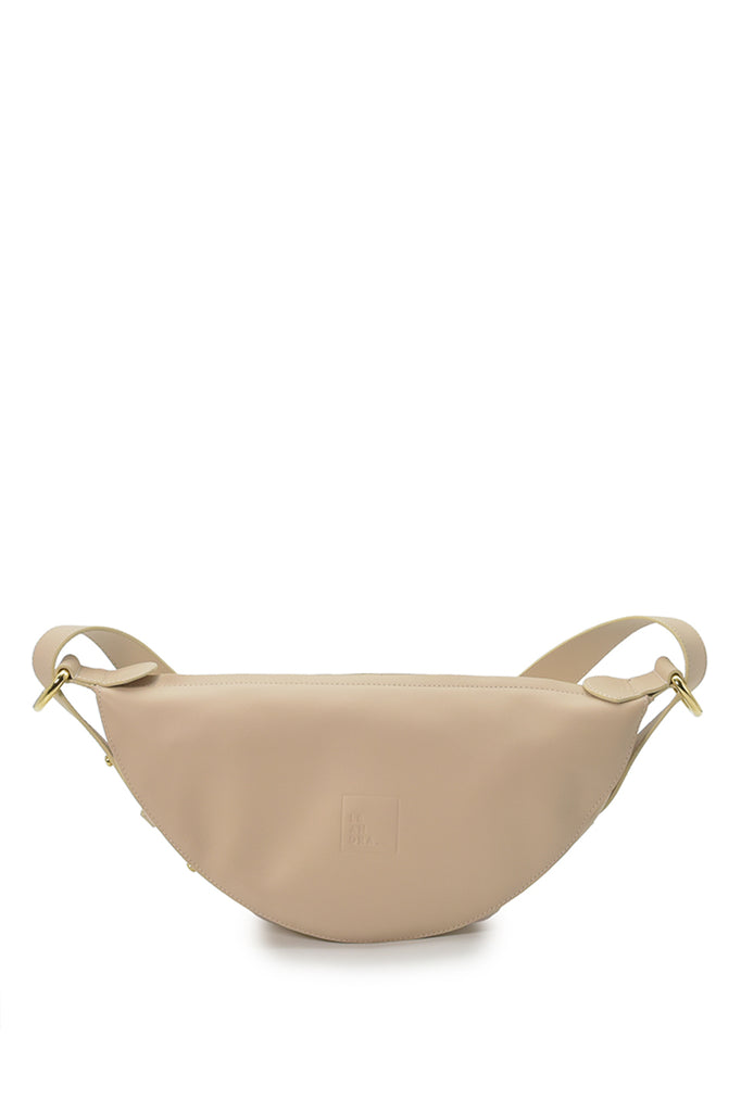 Bandolera media luna multiposición color crema Leandra