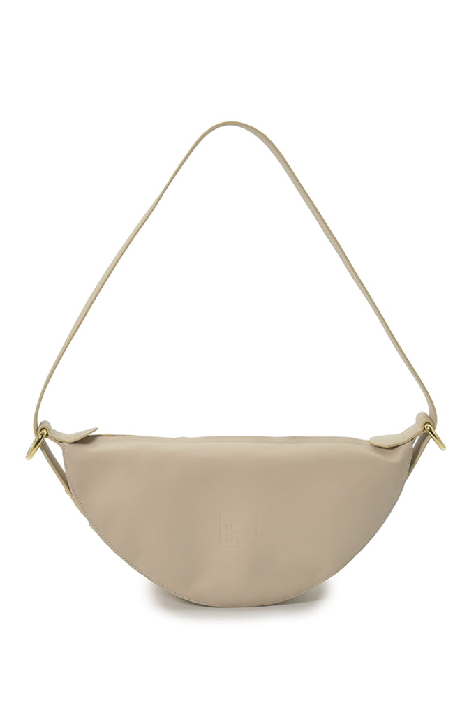 Bandolera media luna multiposición color Cream taupé Leandra bolso hombro