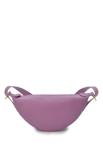 Bandolera media luna multiposición color malva Leandra