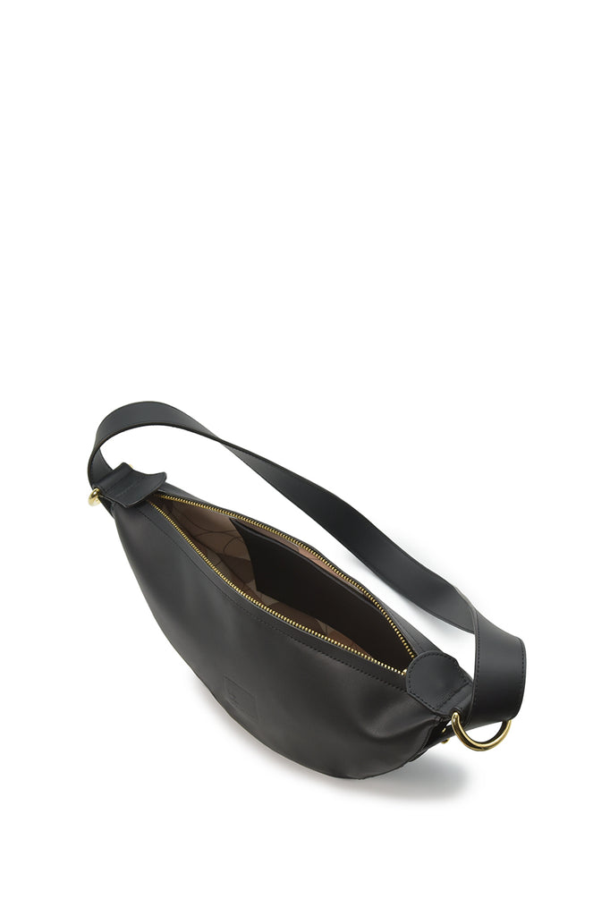 Bandolera media luna multiposición color negro Leandra